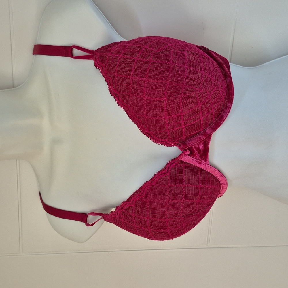 Victoria's Secret Cup Lace Velvet Trim Bra 40D
